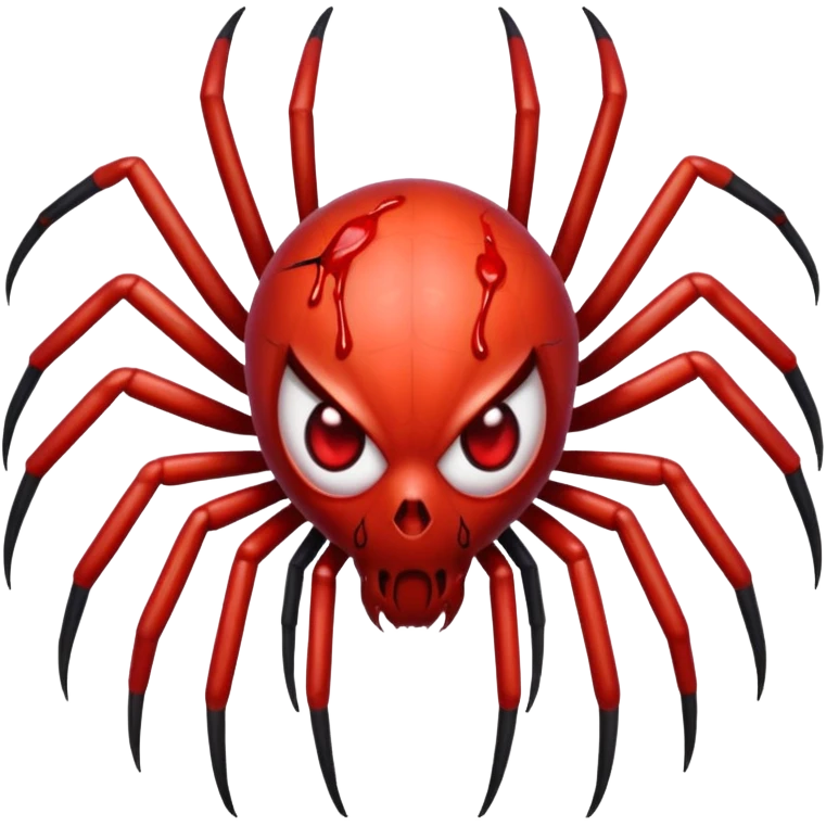 A spider with blood coming out his eyes emoji