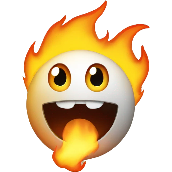 scared emoji on fire emoji