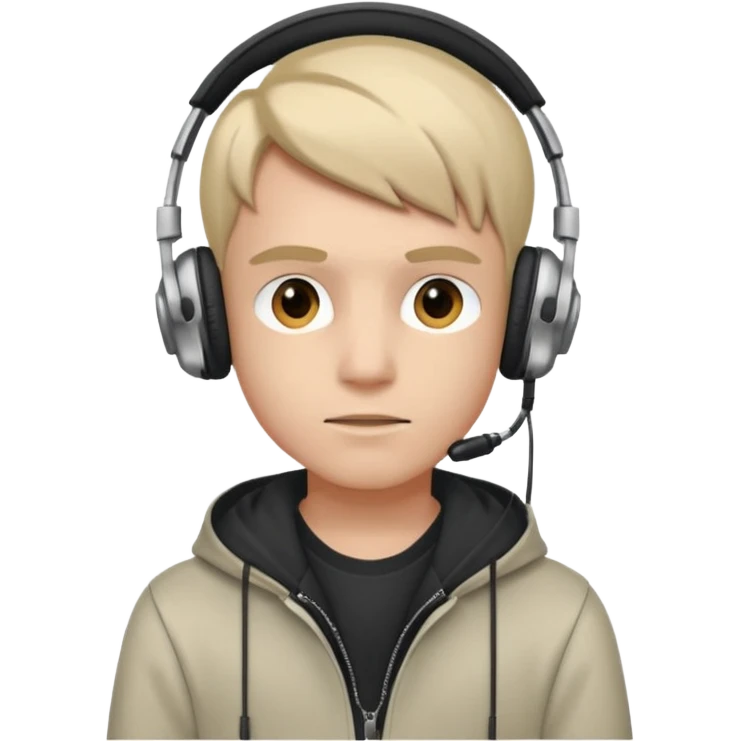 GenZ boy with headphones on and look like editor make him cool asf!  emoji