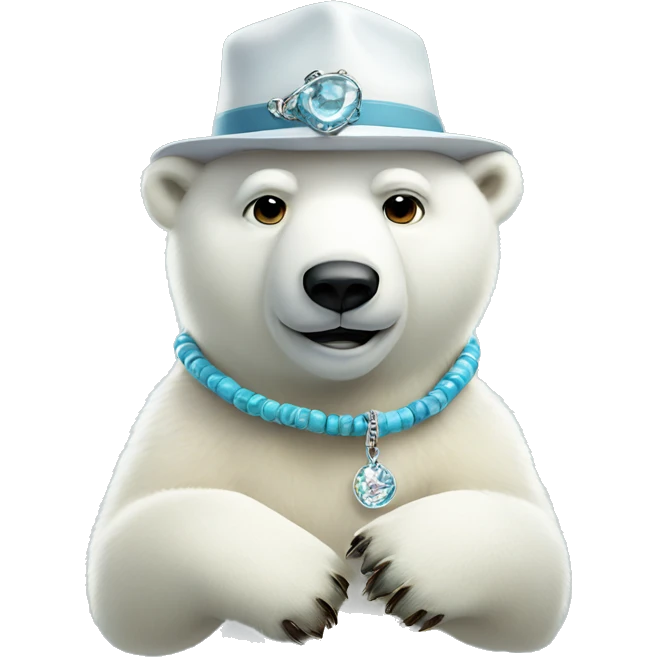 Polar Bear with a bracelet and a hat emoji