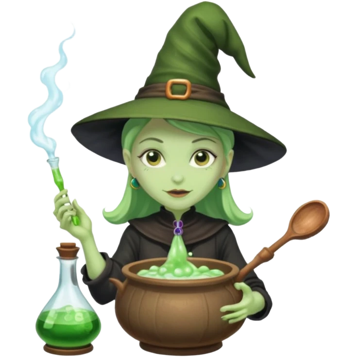 green witch cooking potion emoji
