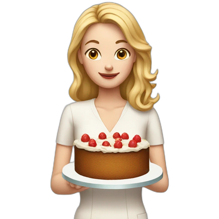 White Woman with cake emoji