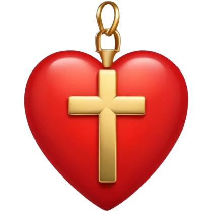 Red heart with gold cross emoji
