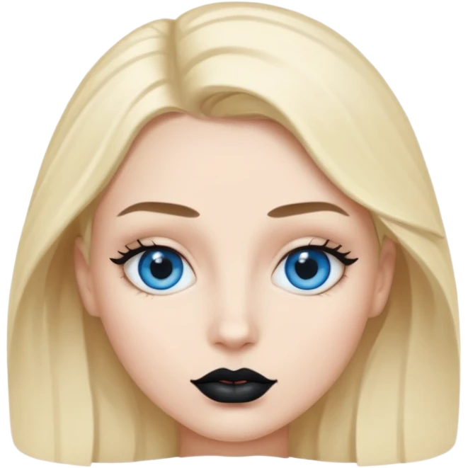 A 67 color blue black eye and lips. emoji