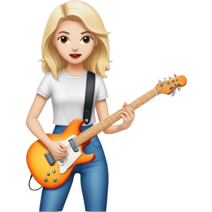 white girl who plays electic guitar emoji
