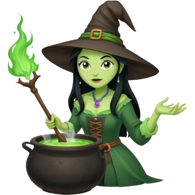 green witch cooking potion emoji