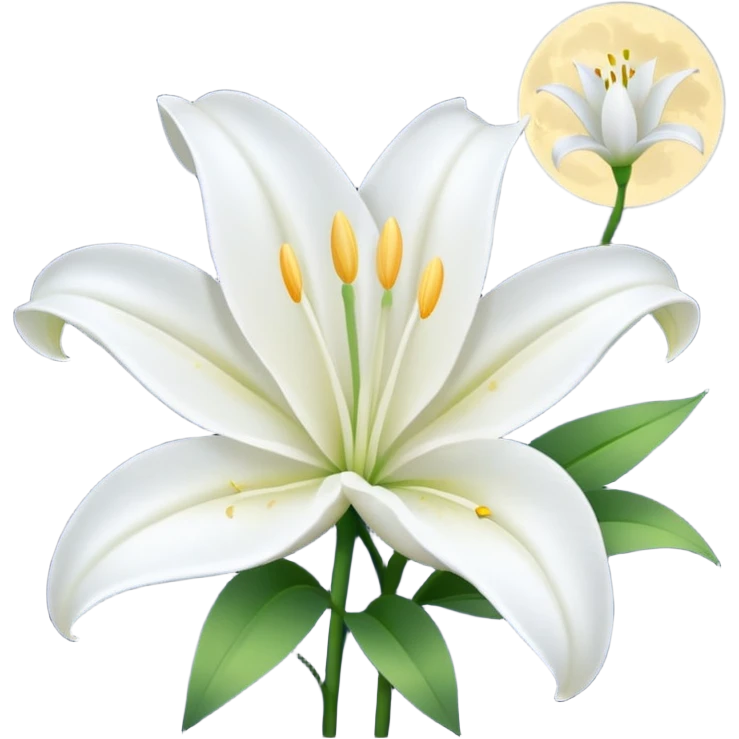 Crescent moon and lilly emoji