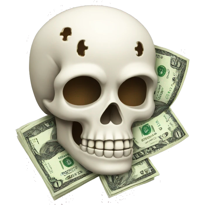 skull emoji with dollar signs  emoji