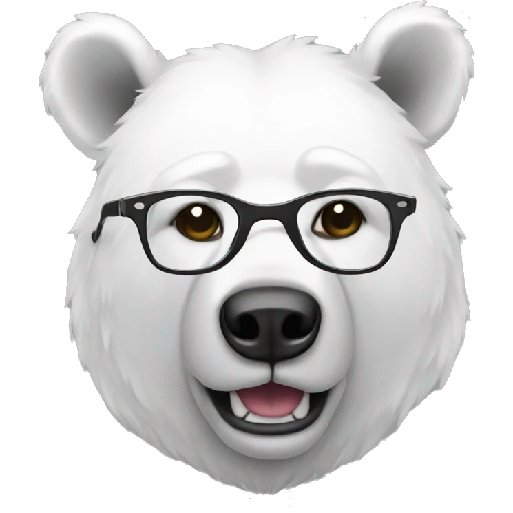 white bear with glasses emoji
