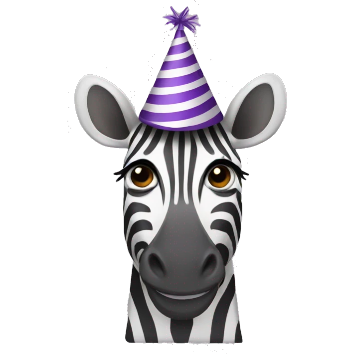 Zebra wearing party hat  emoji