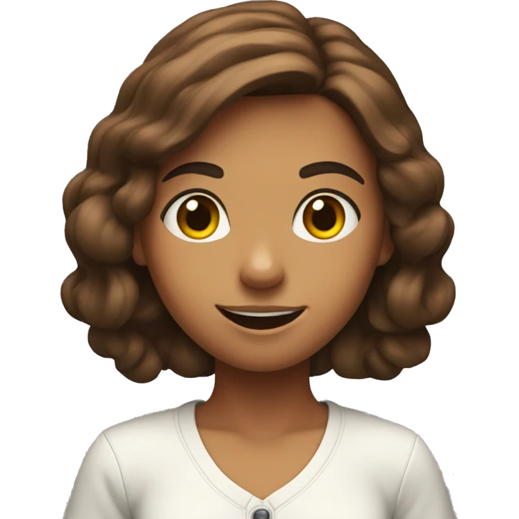 a brown hair girl playing with an nintendo switch emoji