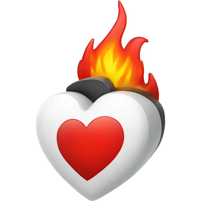 A red heart with fire in side emoji