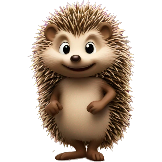 The hedgehog stands on the stage emoji