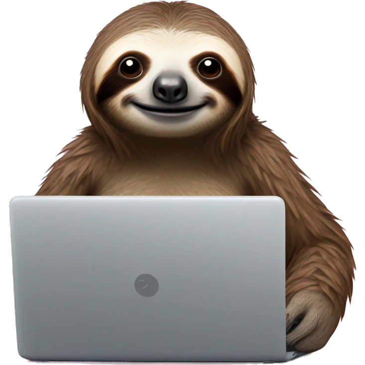 sloth with RedBull and laptop emoji