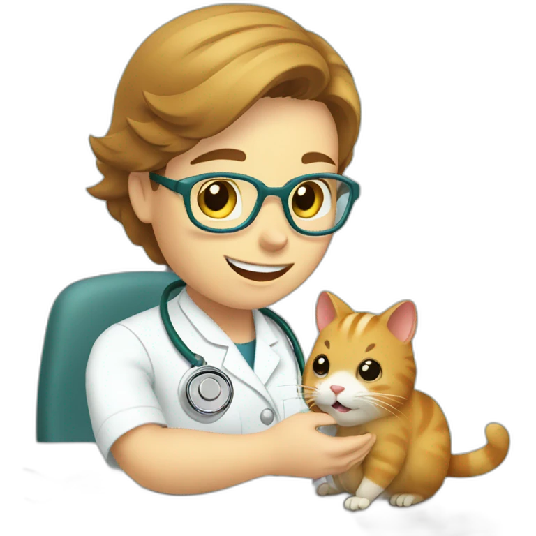 cat - vet treating a hamster emoji