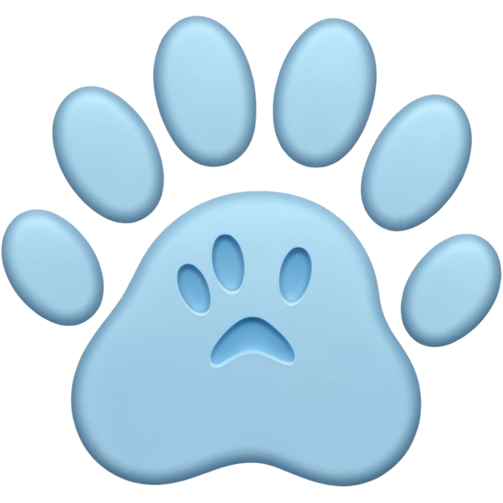 a pastel blue pawprint emoji