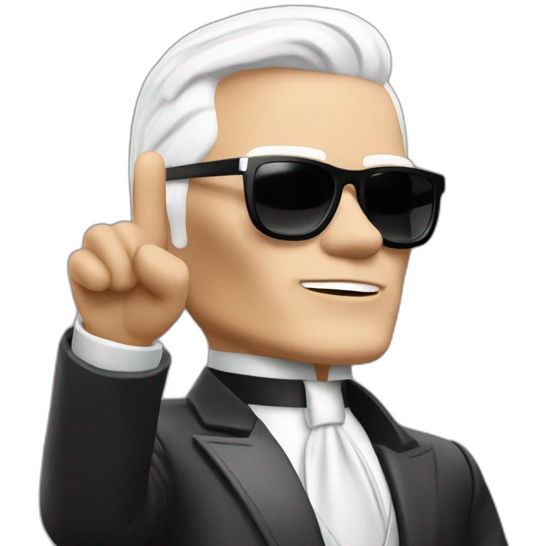 Karl lagerfeld waving emoji