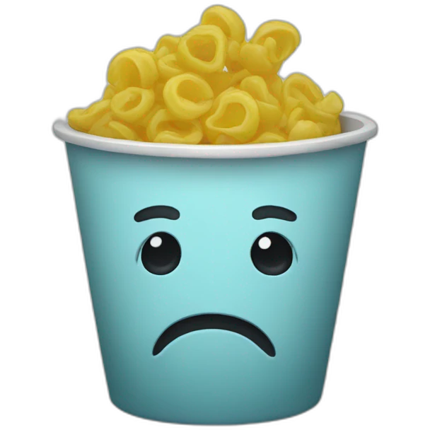 vaso con cara triste emoji