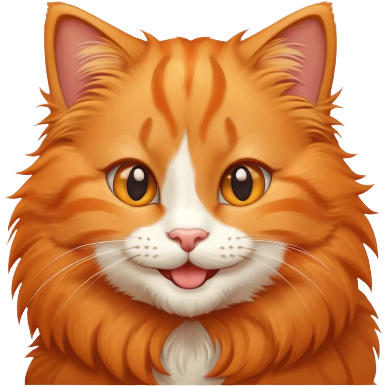 cute orange kitty with big smile emoji