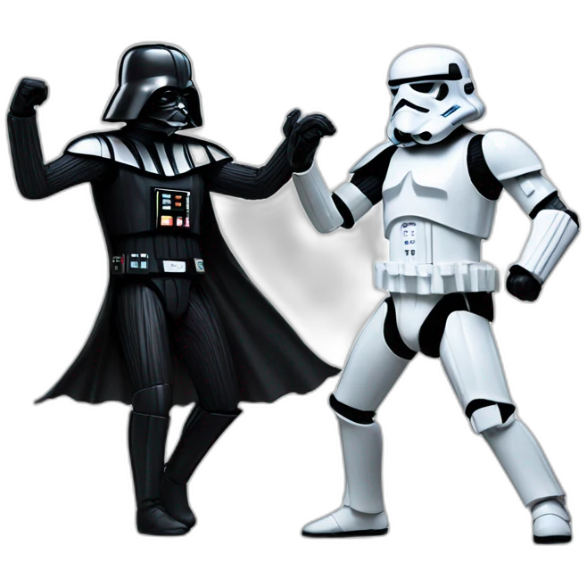 Dark vador and stormtrooper dancing  emoji