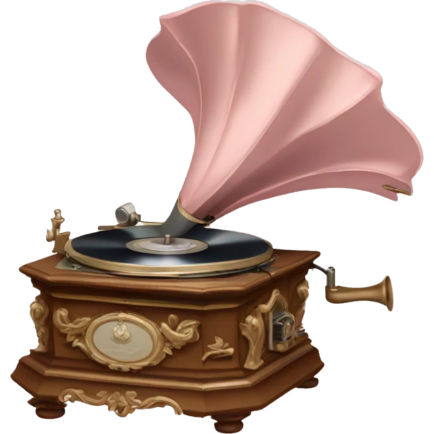 Pale pink rococo phonograph emoji