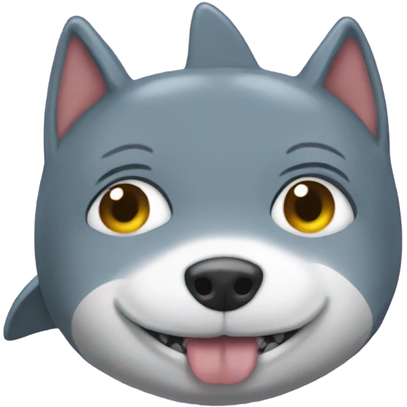 dog wearing shark onesie  emoji