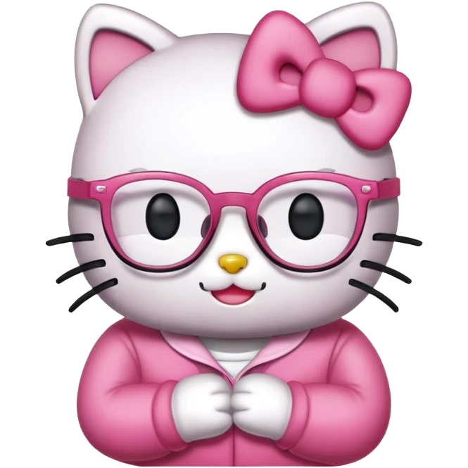 Hello kitty with glasses emoji