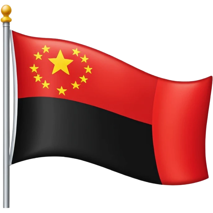 Creat an flag win red and black colour only colour not designs half in red and another half in black  emoji