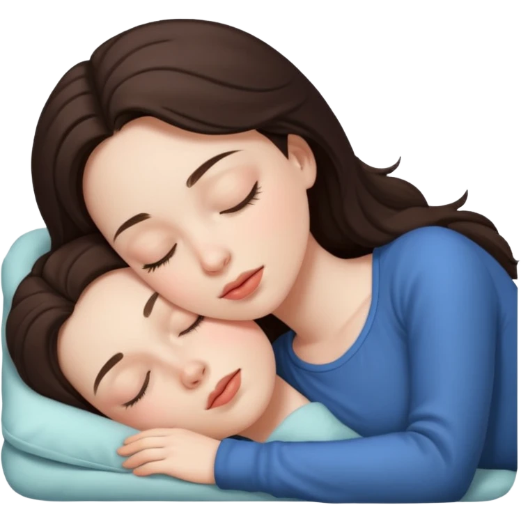 Brunette girl sleeping emoji