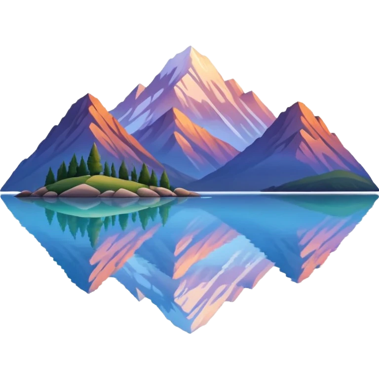 mountain lake at sunrise emoji