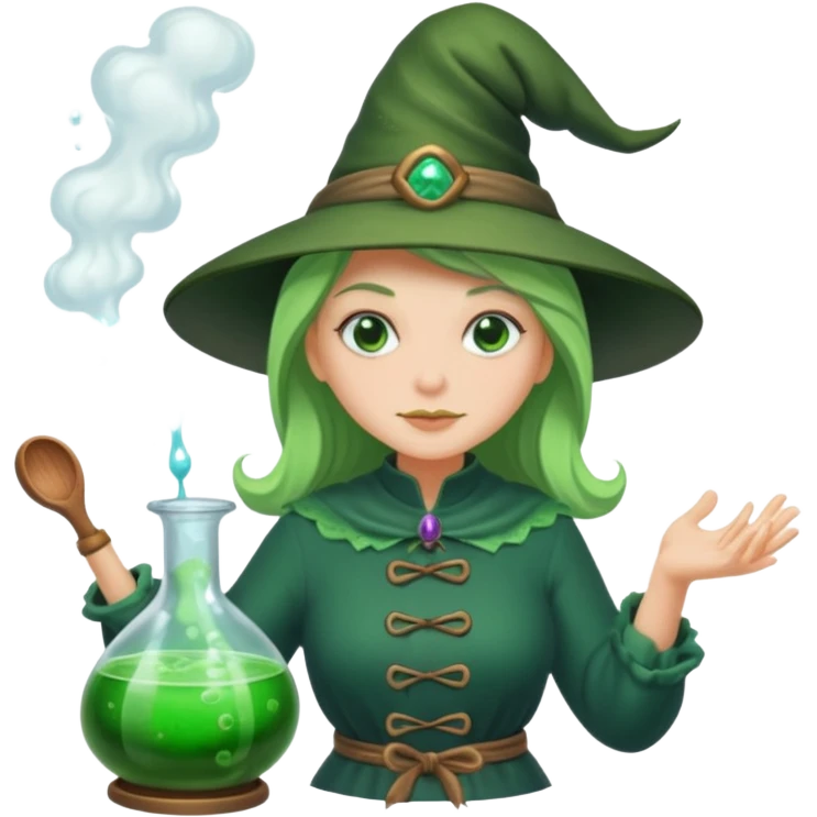 green witch cooking potion emoji