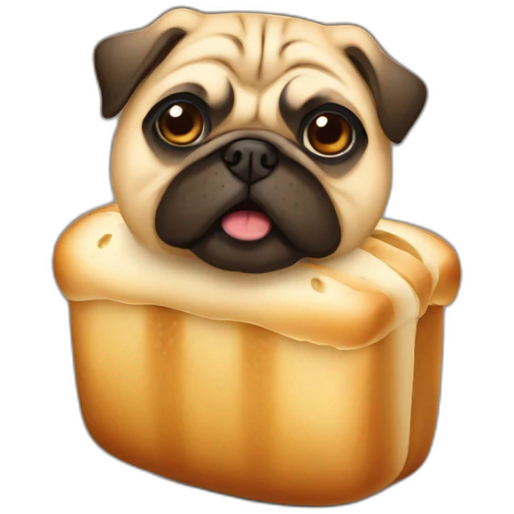 Loaf of bread - pug emoji