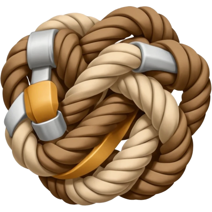 rope tied in a simple knot, rounded edges, cute, soft shading, emoji