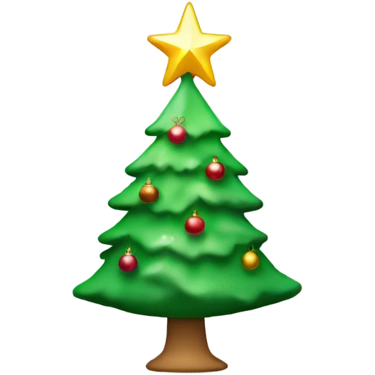 White Christmas tree with a star on it  emoji