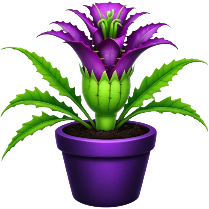 Black and purple Venus flytrap emoji