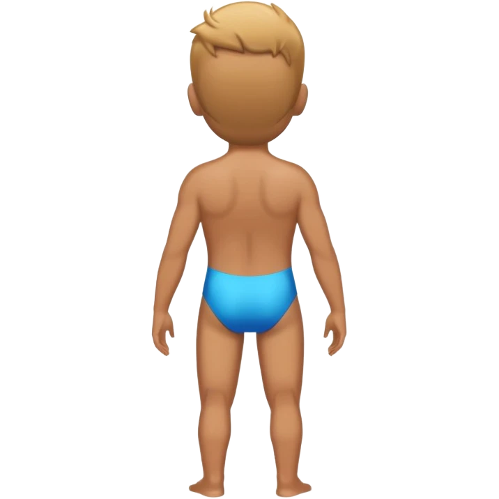 Man with swimming suit, backside emoji