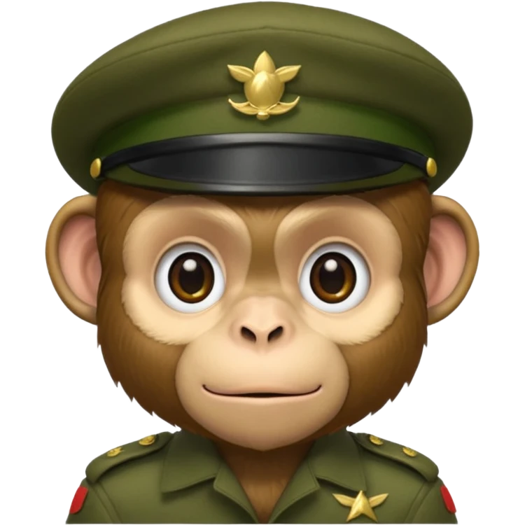 Monkey wearing green beret emoji