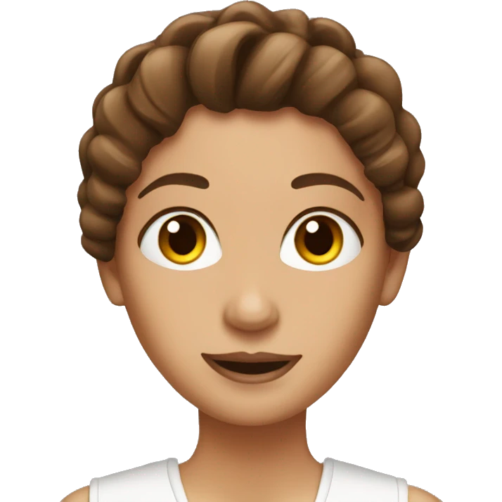 Brown Hair Nail technician  emoji