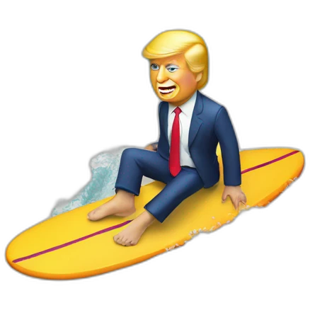 donald trump on a surboard emoji