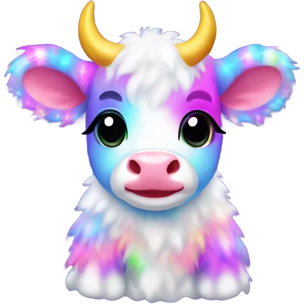 Lisa frank Christmas fluffy baby cow emoji