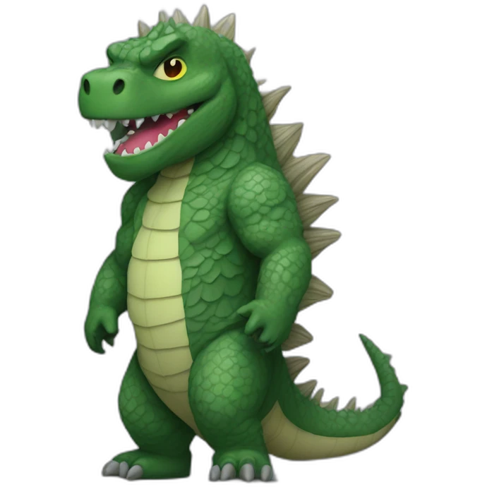 Godzilla dressed in a little outfit emoji