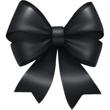 black bow with shiny edges emoji