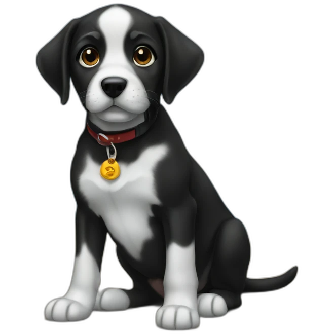 Black american stanford dog puppy emoji