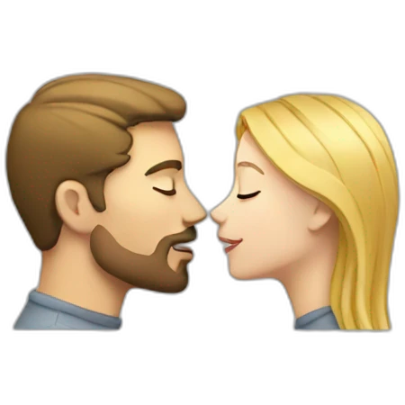 White man kiss white female emoji