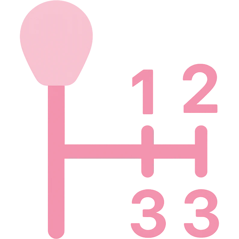 pink gear stick with 3 settings icon emoji