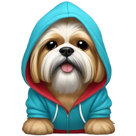Lhasa apso with hoodie emoji