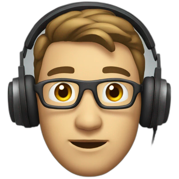 late 20s man with gaming headset on emoji