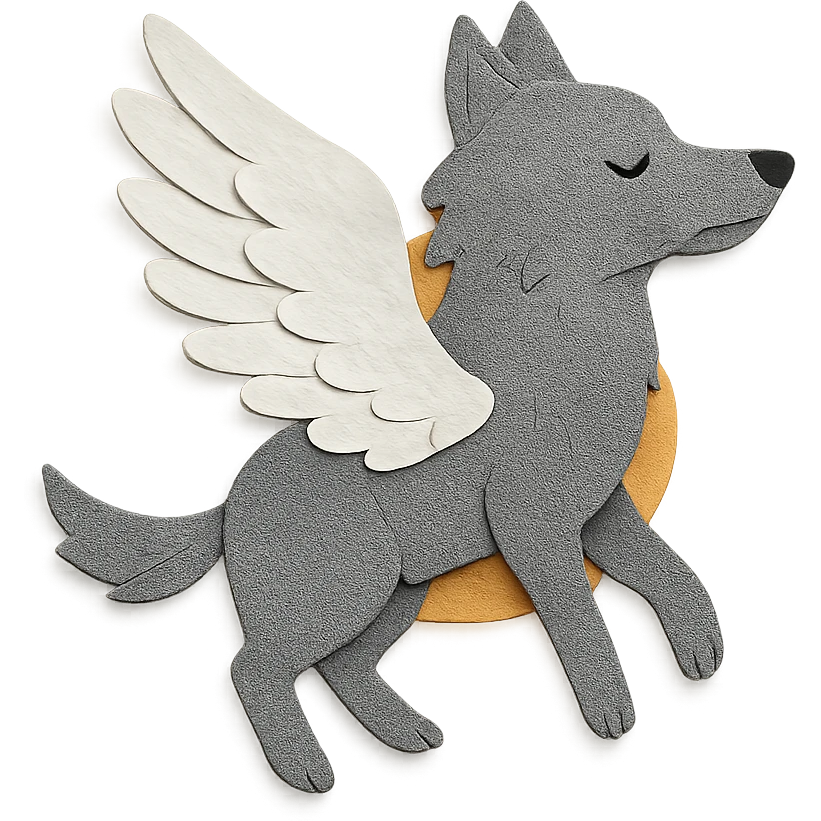 wolf with swan wings emoji