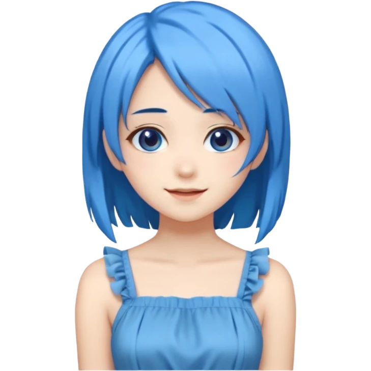 pixel somehow produce anime girl with blue hair emoji