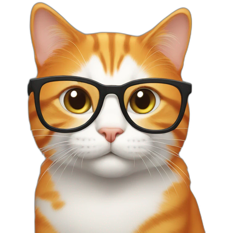 orange cat with glasses emoji
